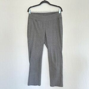 Lulu-B Size 8 Pull On Slim Fit Ankle Pants Black White Ditsy Print